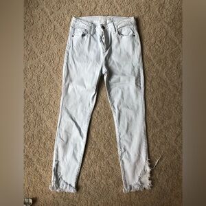 Stylish White Distressed Women's Jeans